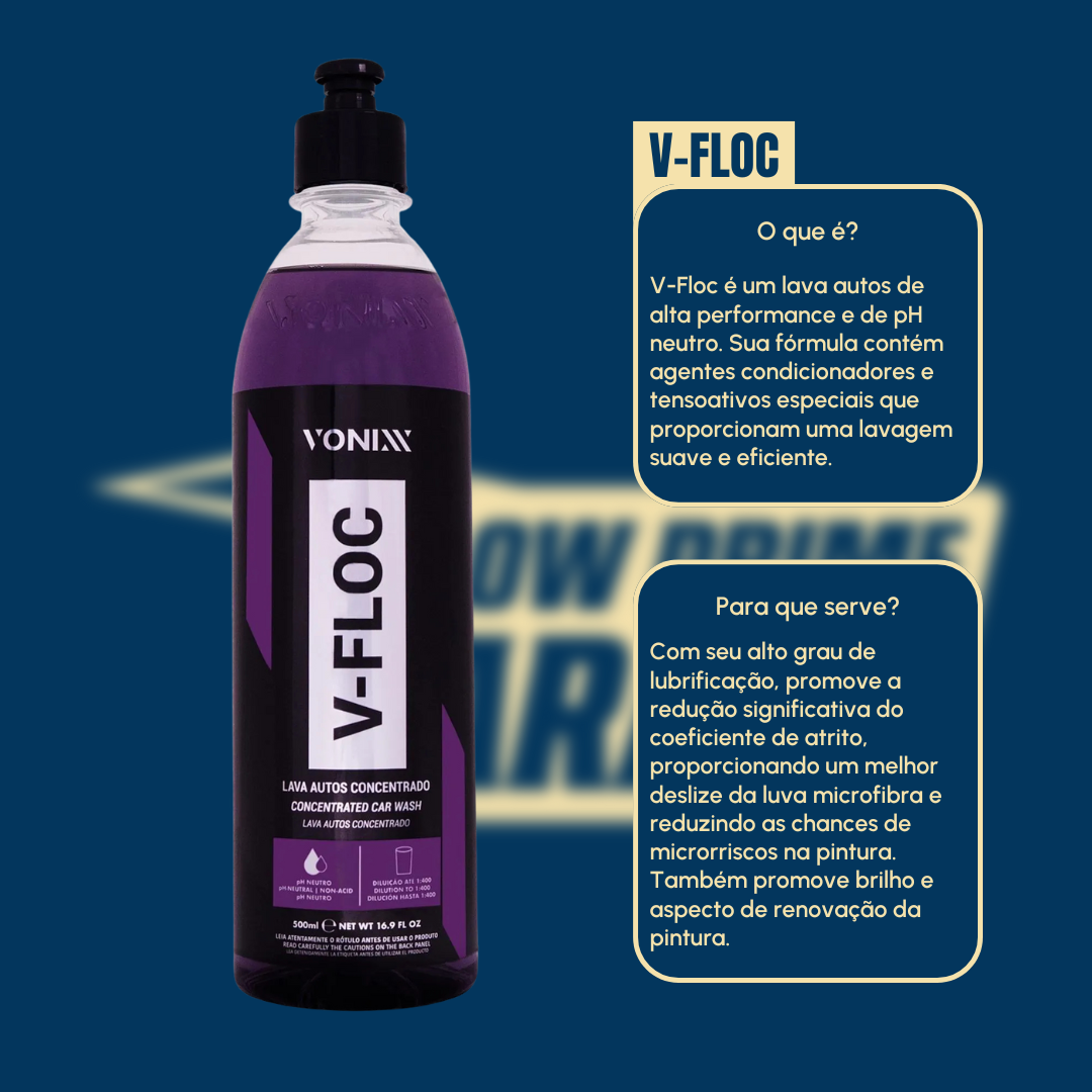 Vonixx V-Floc 500ml Shampoo automotivo pH neutro