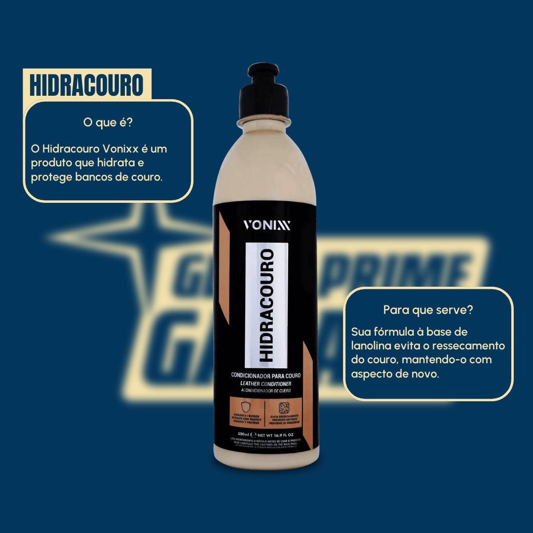 Vonixx Hidracouro + Higicouro 500ml, Limpador e hidratante de couro