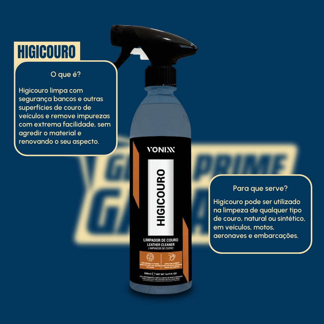 Vonixx Hidracouro + Higicouro 500ml, Limpador e hidratante de couro