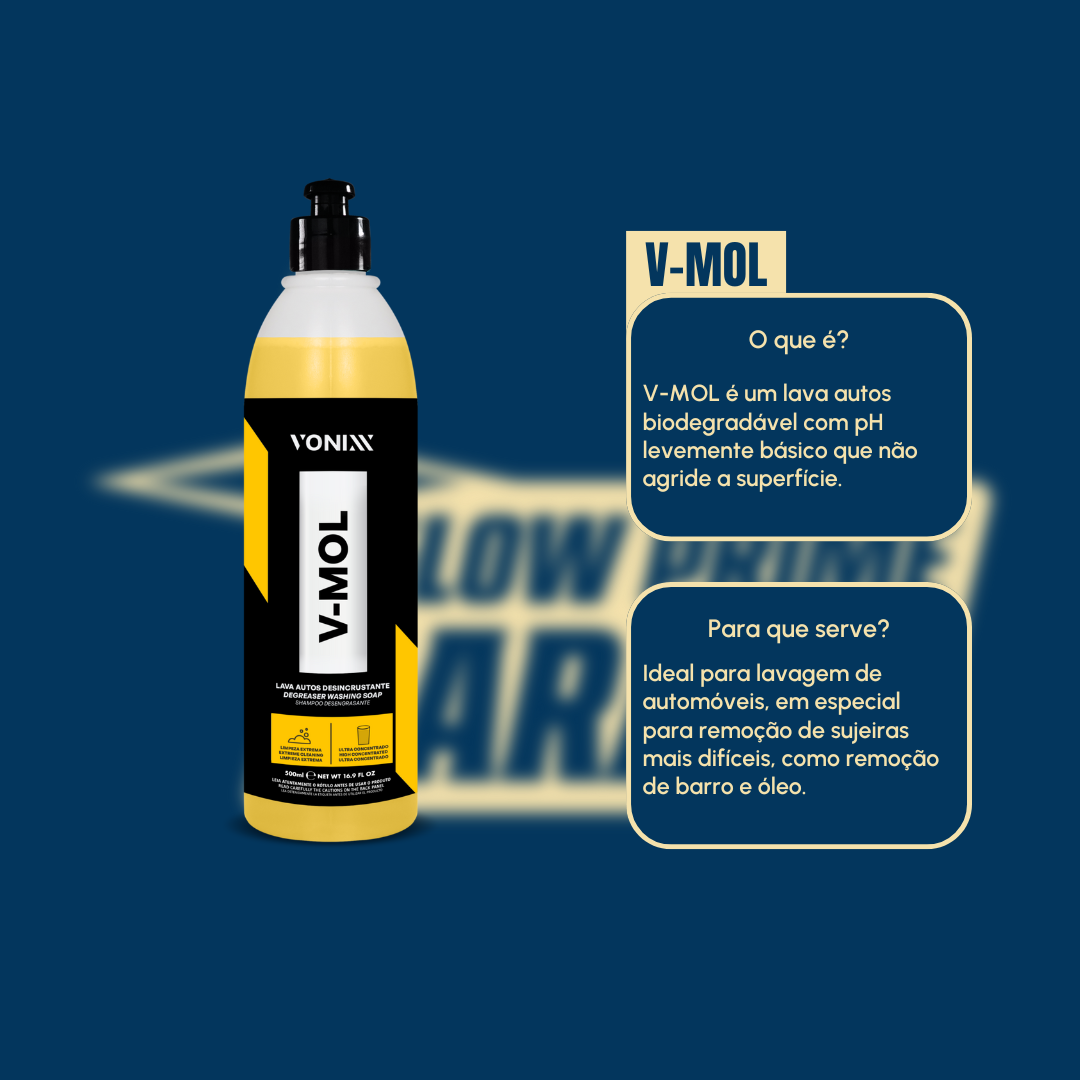 Vonixx V-mol 500ml Shampoo automotivo pH Básico